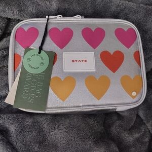 Rodgers Lunch Box in metallic fuzzy hearts